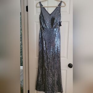 Silver holiday mirrored dress